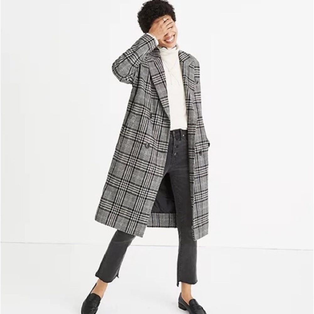 Madewell Plaid Goodwin Oversized Topcoat